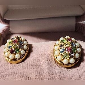 Vtg MBB Mary Beth Burchardt Pell Pastel Passion Eggs Earrings In Box